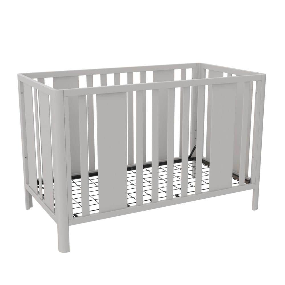 Little Seeds Crawford Sharkey Gray Wood Curved Post 3-in-1 Convertible Crib -  DA8030479LS