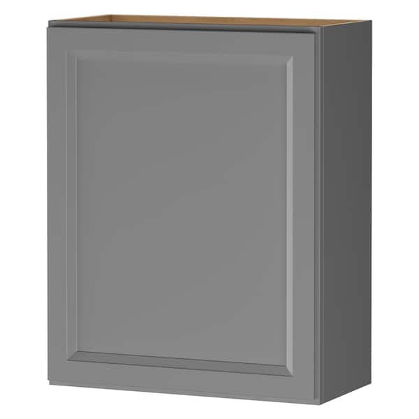 Keyport Shaker 24 in. W x 12 in. D x 30 in. H Plywood Tool-Free Ready To Assemble Wall Kitchen Cabinet in Charcoal