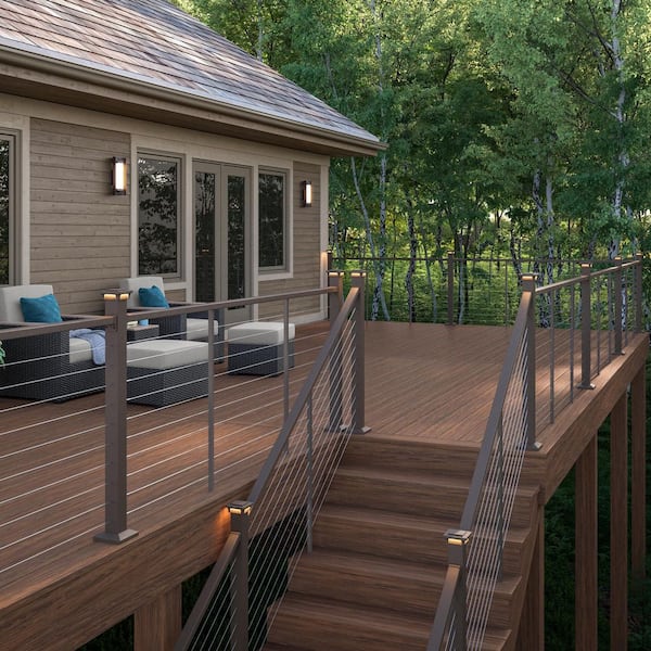 Cable Rail 36 in. x 6 ft. Weathered Brown Aluminum Rectangular Top for Cable Railing System