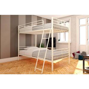 White Metal Convertible Twin Over Twin Bunk Bed