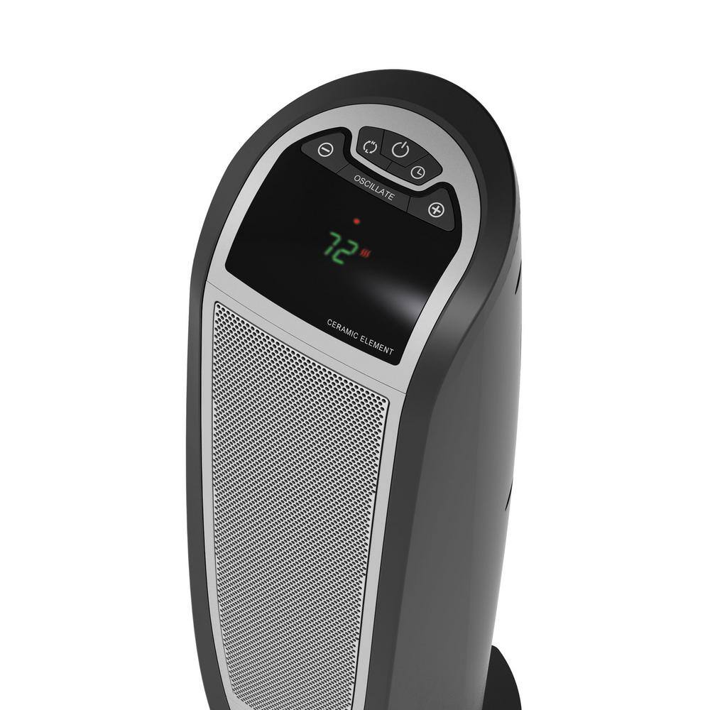 Lasko 23" Black Ceramic Electric Tower Heater with Remote