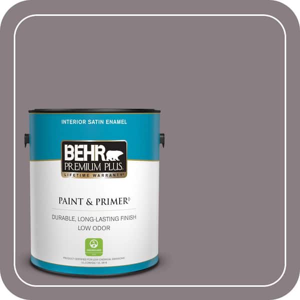 BEHR PREMIUM PLUS 1 gal. #N570-4 Classy Plum Satin Enamel Low Odor Interior Paint & Primer