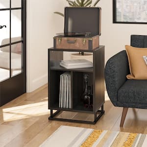 Regal 19 in. W, Rectangle, Turntable Stand, Engineered Wood Top in Black Oak