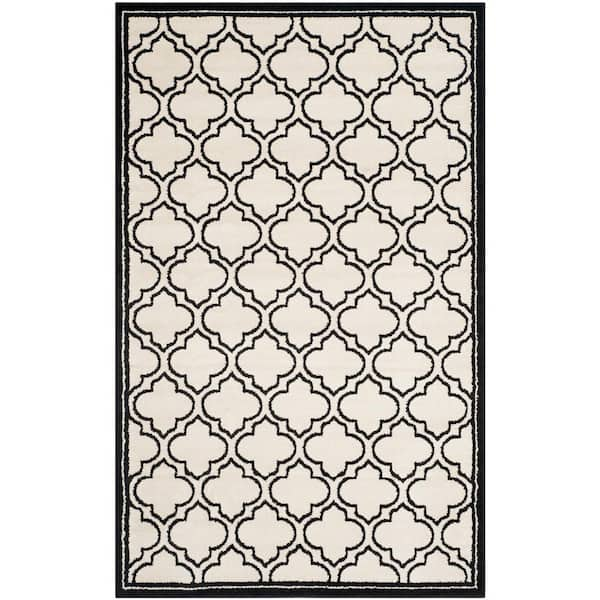 SAFAVIEH Amherst Ivory/Anthracite 5 ft. x 8 ft. Geometric Area Rug