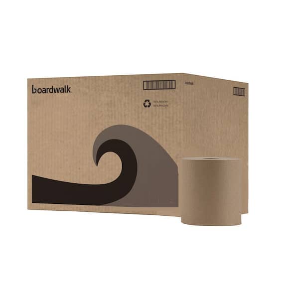Boardwalk Hardwound Paper Towels Nonperforated 1-Ply Natural 800 ft (6 Rolls per Carton)
