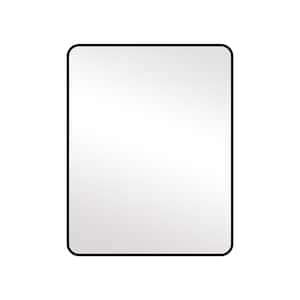 32 in. W x 24 in. H Rectangular Aluminium Steel Metal Framed Wall Mount Bathroom Vanity Mirror in Black