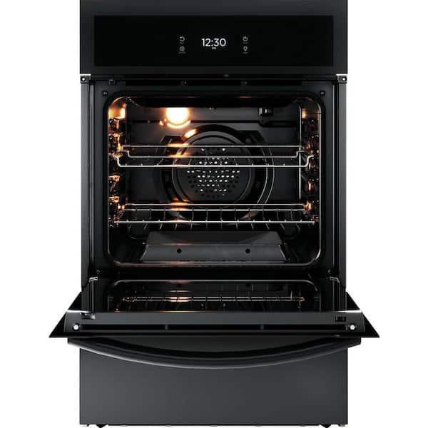 Gallery 24 in. Single Gas Built-In Wall Oven with Air Fry Self-Cleaning in Black