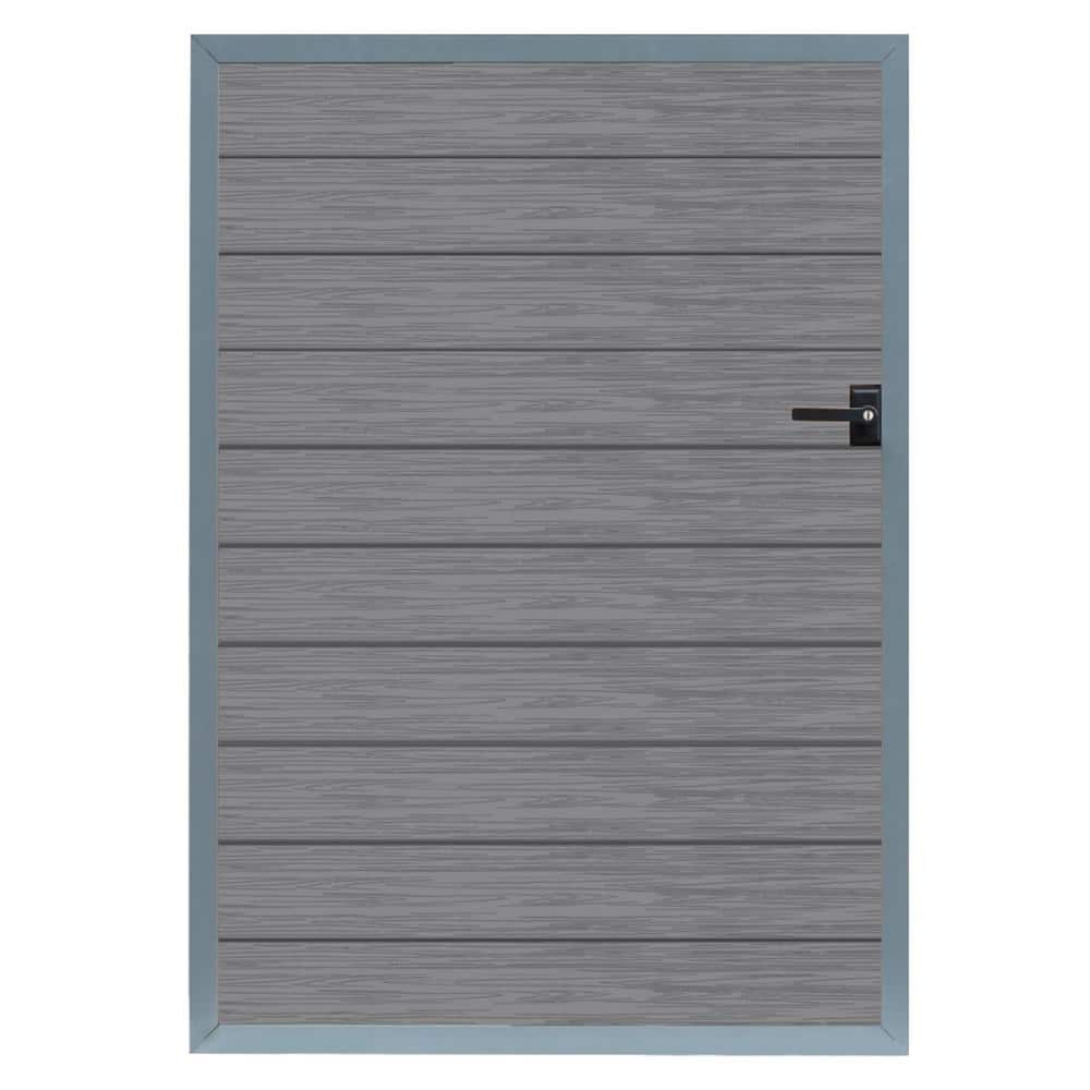 3-2/3 ft. x 5-1/6 ft. Embossed Gray Assembly Required WPC Composite Fence G