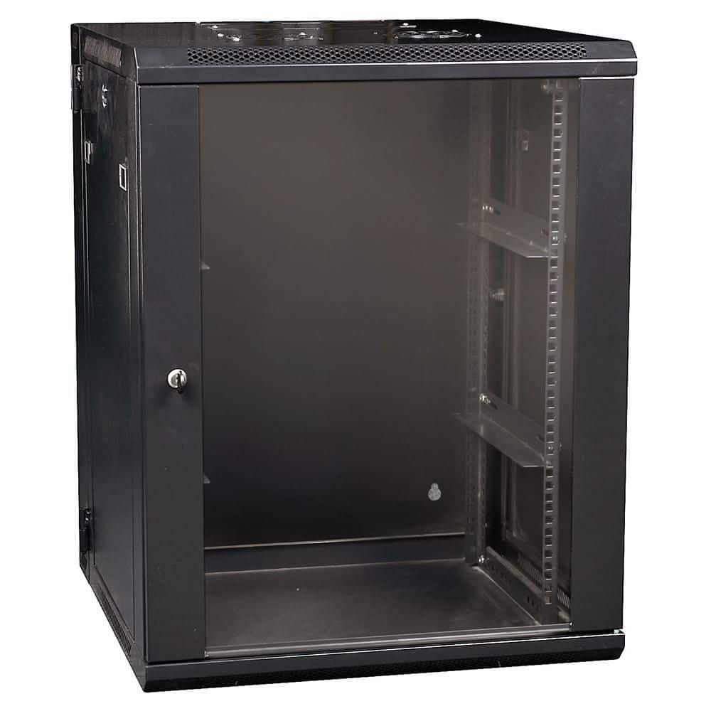 15U Black Structured Media Enclosure – 23.6 in Width Steel Cabinet with Locking Door and Vented Side Panels price history on PriceWatchPro