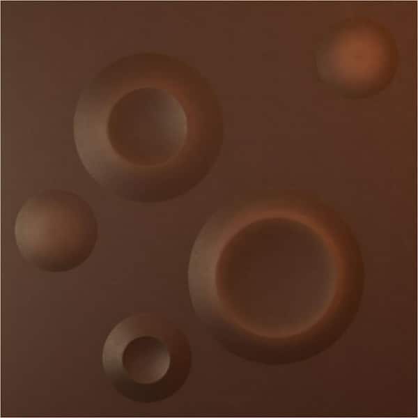 Ekena Millwork Cole Aged Metallic Rust 1/3 in. x 1 ft. x 1 ft. Metallic PVC Decorative Wall Paneling 1-Pack