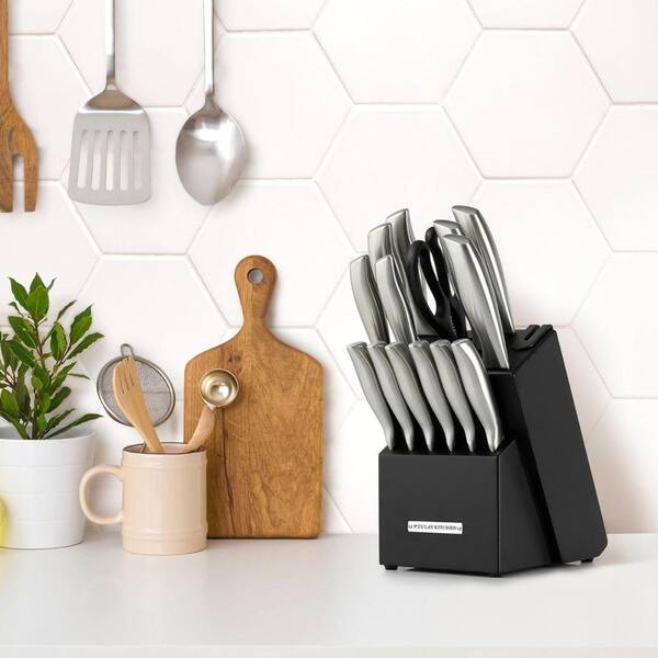 Zulay Kitchen 15-Piece Stainless Steel Kitchen Knife Set with
