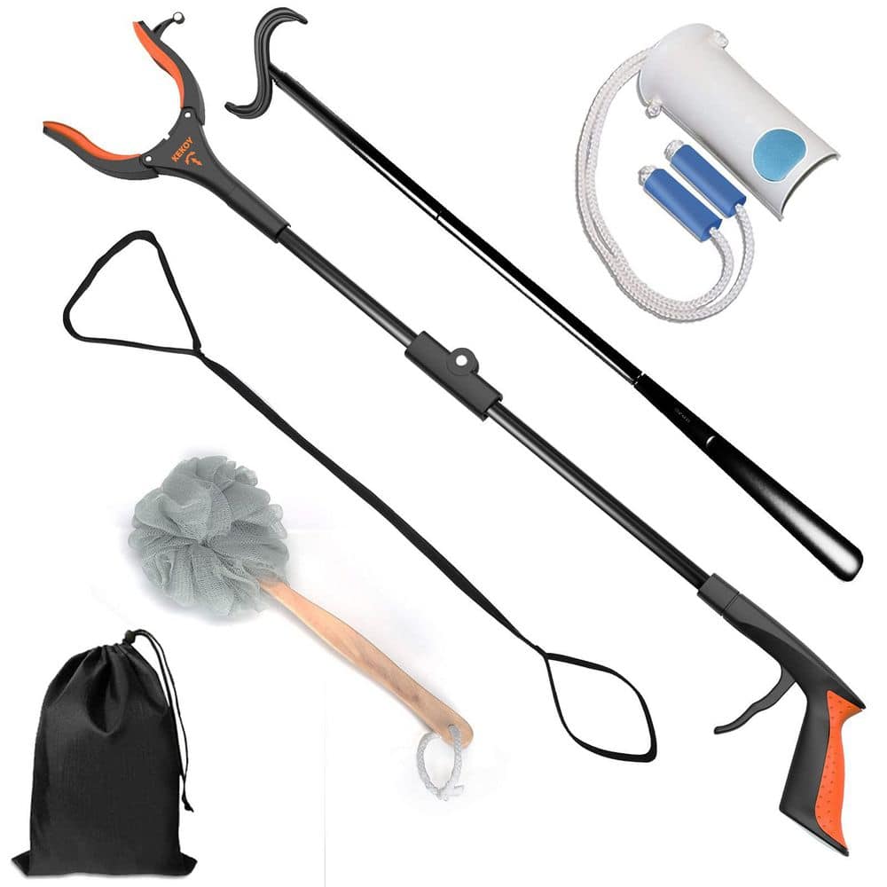 Post Hip Knee Surgery Recovery Kit, 32 in. Grabber Mobility Aid, Sock Aid Shoe Horn Dressing Tool Set, Blue (8-Pack) price history on PriceWatchPro