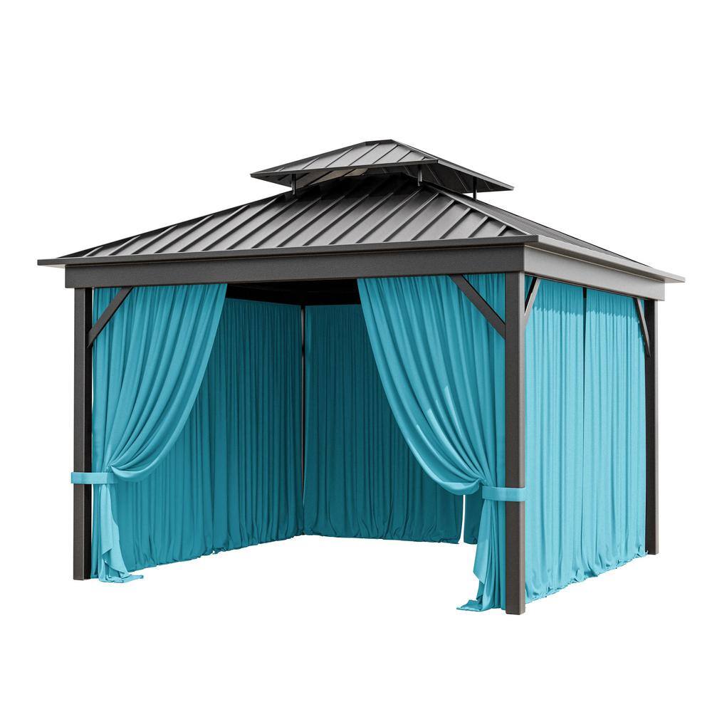 10 ft. x 10 ft. Universal Outdoor Privacy Curtains, Gazebo Replacement with Zipper Lake Blue (4-Side Curtain Only) price history on PriceWatchPro