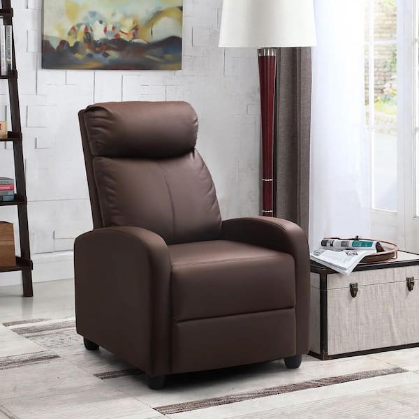 Massage Recliner PU Leather Sofa Chair for Elderly, Padded Seat