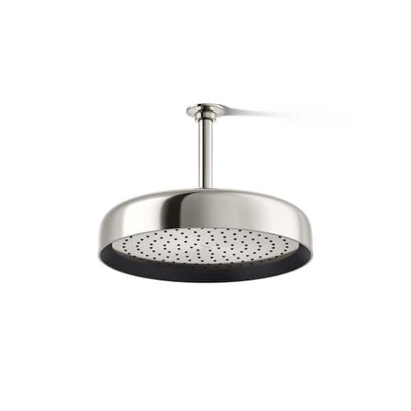 KOHLER Statement Round 1-Spray Patterns 2.5 GPM 12 in. Ceiling Mount Rainhead Fixed Shower Head in Vibrant Polished Nickel