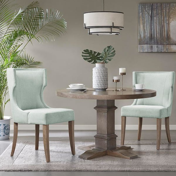 Fillmore Light Sage Green Upholstered Wingback Dining Chair