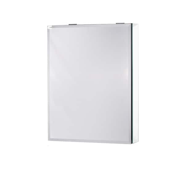 Unbranded 20 in. W x 26 in. H Large Rectangular Black and Sliver Aluminum Surface or Recessed Mount Medicine Cabinet with Mirror