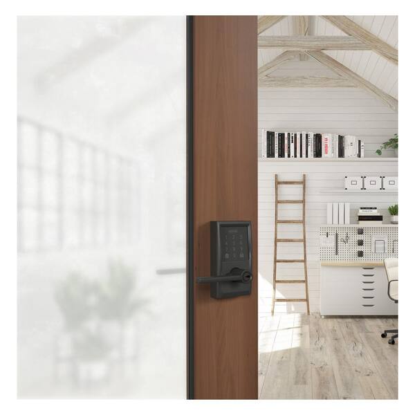 Schlage Encode Century Smart WiFi Lever Lock – Matte Black, Keyless Touchscreen, Works With Alexa & Google, BHMA Certified For Interior/Exterior Doors