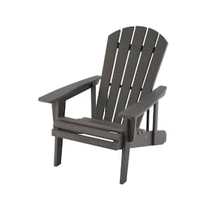 EcoStorage Slate Gray Reclining Plastic Adirondack Chair
