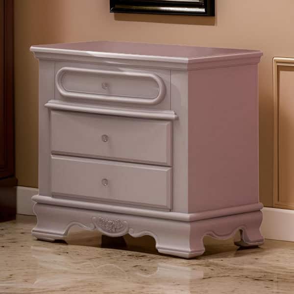 Benjara 26 in. White 2-Drawer Wooden Nightstand