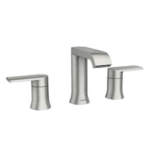 Genta 8 in. Widespread Double Handle Bathroom Faucet in Spot Resist Brushed Nickel(Valve Included)