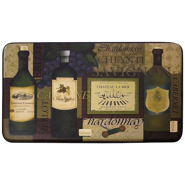 Chef Gear Favorite Wine 18 in. x 30 in. Faux Leather Comfort Kitchen Mat