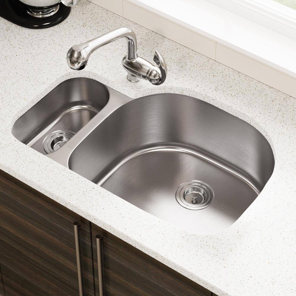 MR Direct Undermount Stainless Steel 32 in. Double Bowl Kitchen Sink ...