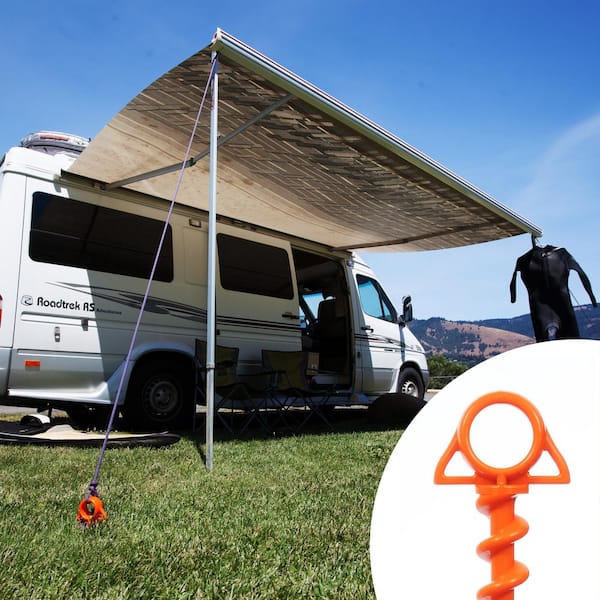 Nite Ize Orange Screw Ultimate Ground Anchor-Large-2 Pack-Bright