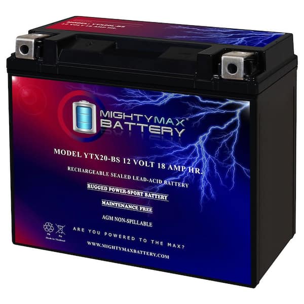 MIGHTY MAX BATTERY 12-Volt 18Ah Replacement Battery Compatible with Weize YTX20-BS