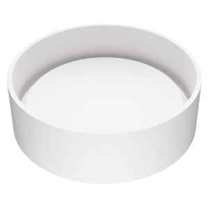 Matte Stone Anvil Composite Round Vessel Bathroom Sink in White
