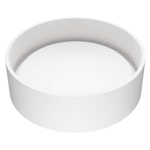 Anvil Modern White Matte Stone 16 in. L x 16 in. W x 5 in. H Round Vessel Bathroom Sink