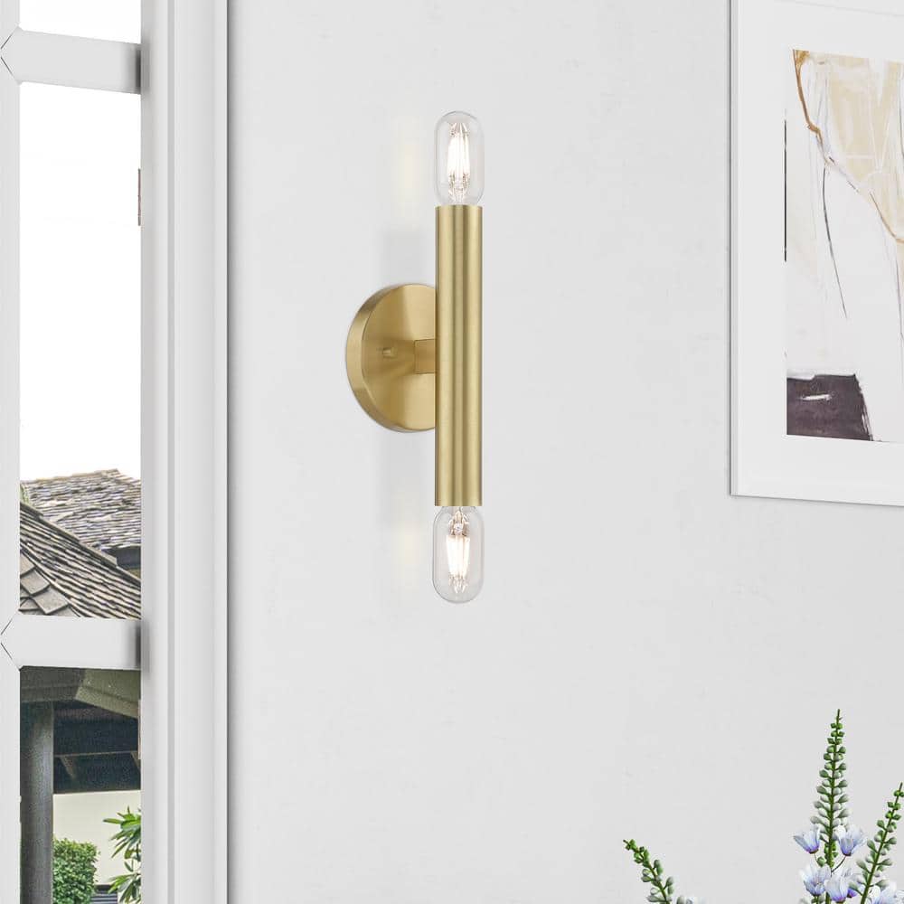 Copenhagen Mid-Century Modern 2-Light Brass Sconce