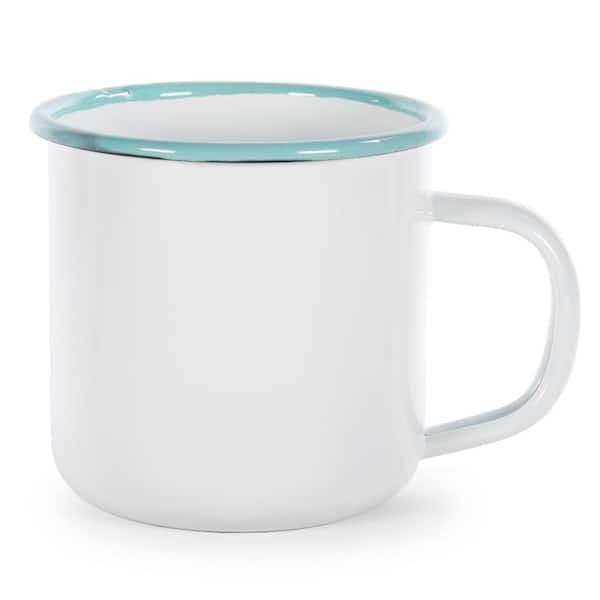 Golden Rabbit Sea Glass Rolled Edge 12 oz. Enamelware Coffee Mug (Set of 4)