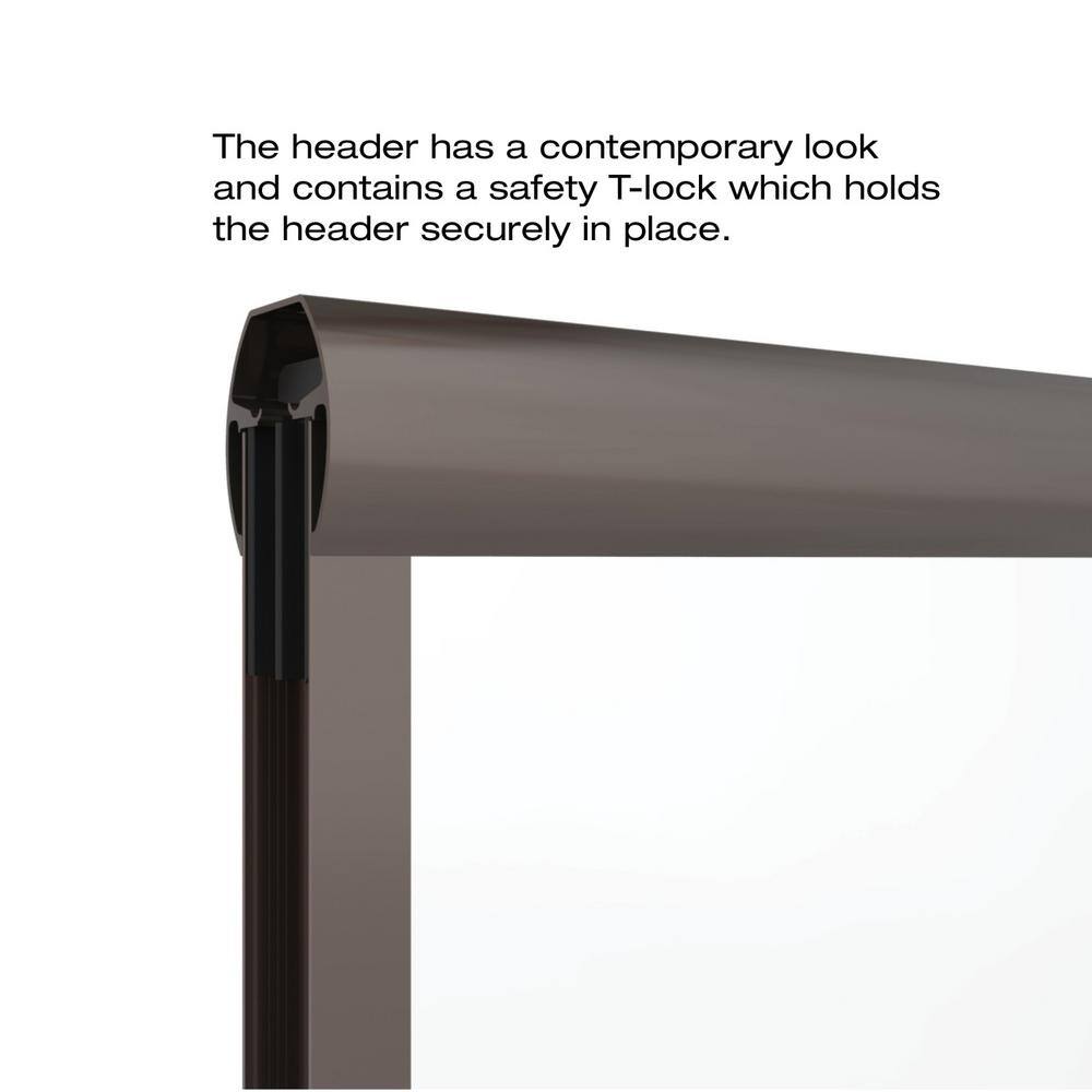 Celesta 60" Oil Rubbed Bronze Semi-Frameless Sliding Tub Door with Clear Glass