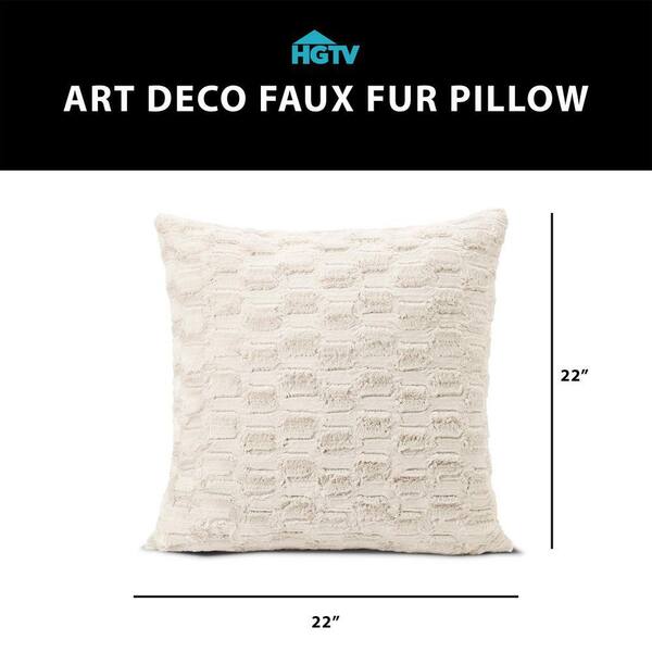 THE NORTHWEST GROUP HGTV Art Deco Brushed Faux Fur Pillow