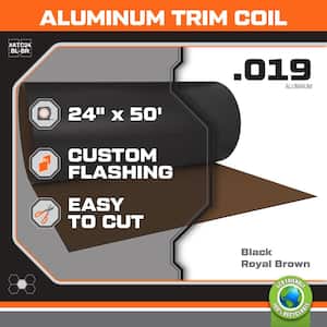 24 in. x 50 ft. Black/Royal Brown Aluminum Trim Coil