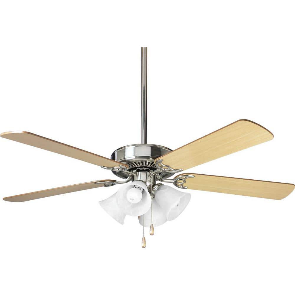 AirPro 52" Brushed Nickel Ceiling Fan with Reversible Blades