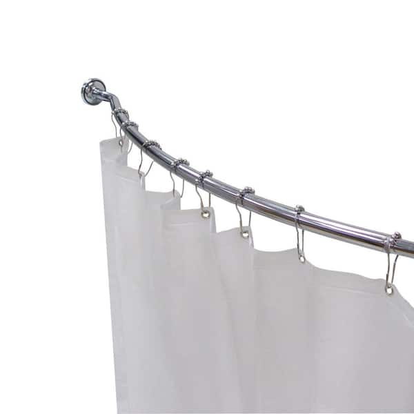 Elegant Home Fashions Curved Shower Rod Kit in Chrome