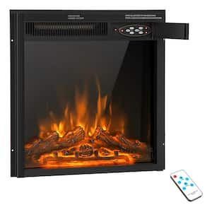 22.5 in. Wall-Mount Electric Fireplace TV Stand Heater Inserts Recessed Ultra Thin Log Flame 1500W