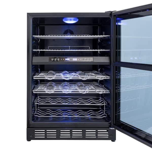 Magic Chef - 44 Bottle Dual Zone Wine Cooler in Stainless Steel