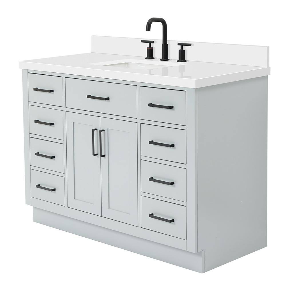 Hepburn 49" Grey Hardwood Single Basin Vanity Set