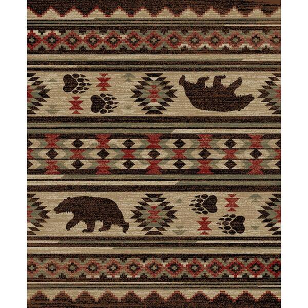 Mayberry Rug American Destination Multi-Color Fort Mountain Multi Lodge 8 ft. x 10 ft. Area Rug