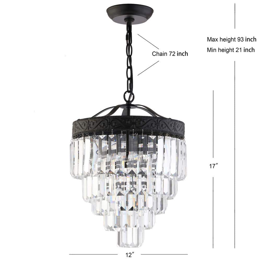 Wyatt Classic 12" Bronze Crystal LED Chandelier