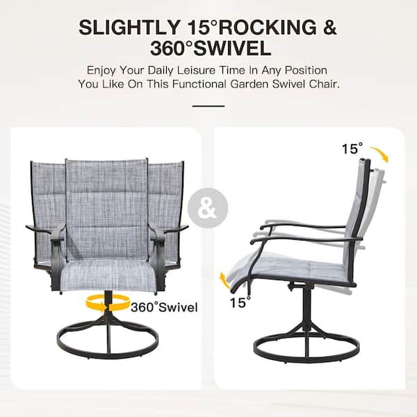 HOMMOW 2-Piece Outdoor Dining Chairs Set, All-Weather Patio