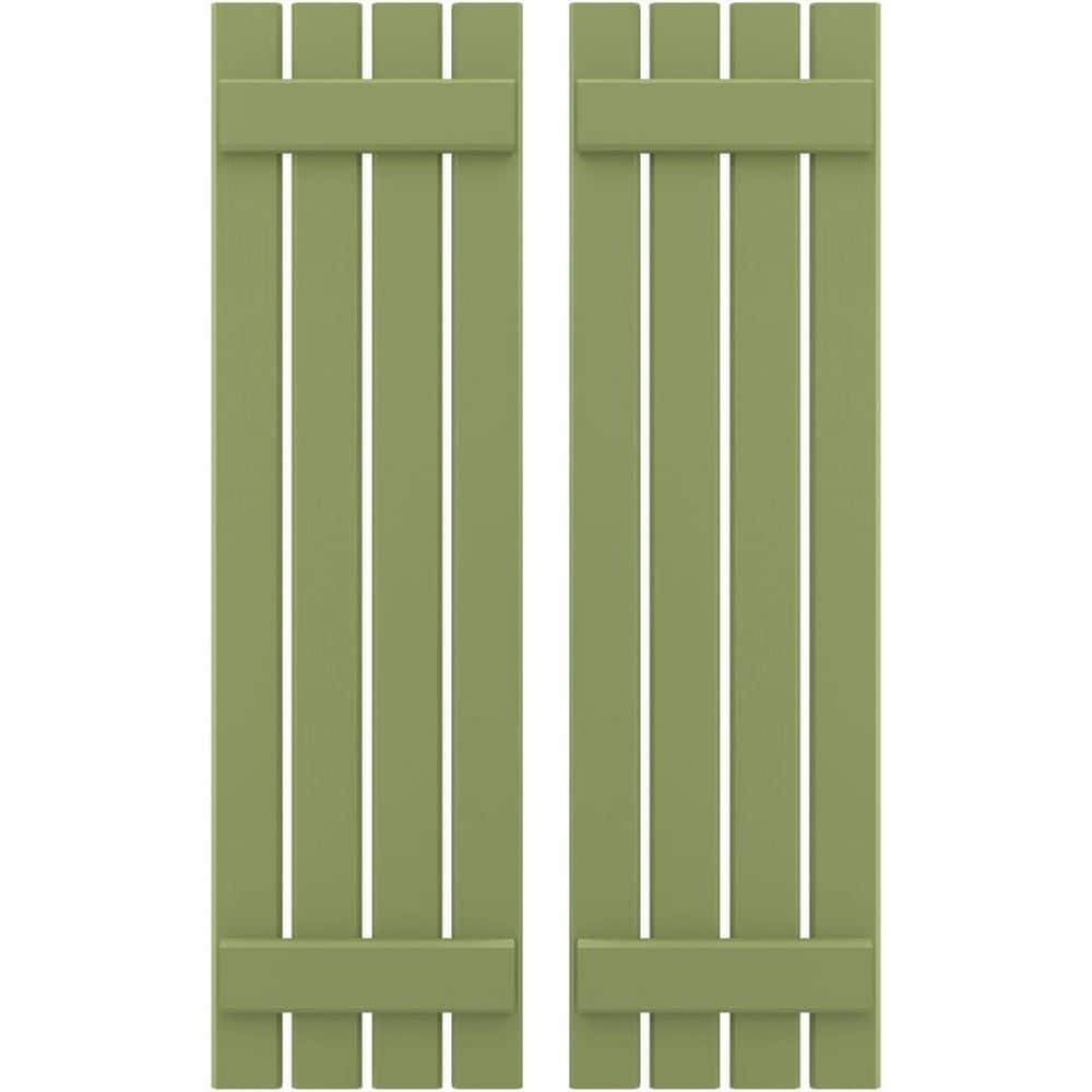 15-1/2-in W x 51-in H Americraft 4 Board Exterior Real Wood Spaced Board and Batten Shutters Moss Green price history on PriceWatchPro