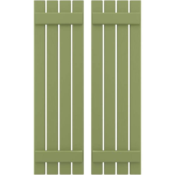 Ekena Millwork 15-1/2 in. W x 83 in. H Americraft 4 Board Exterior Real Wood Spaced Board and Batten Shutters Moss Green