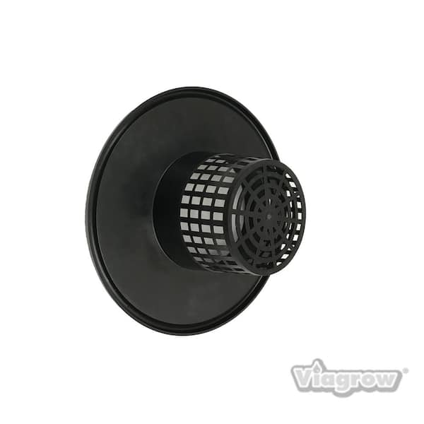 Viagrow 6 in. Black Round Cup with Slotted Black Plastic Mesh Net