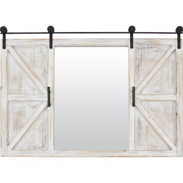 FirsTime & Co. Medium Rectangle White Contemporary Mirror (24 in. H x 2 in. W)