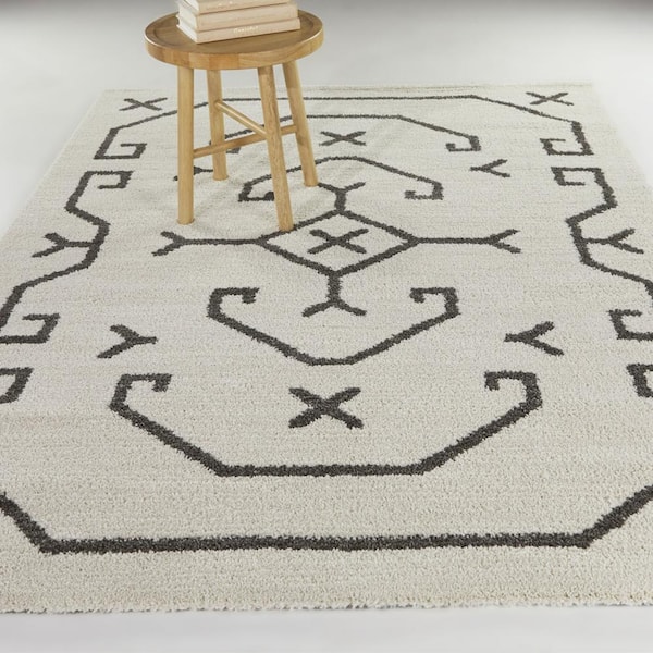 Elina Dark Grey 8 ft. x 10 ft. Moroccan Area Rug