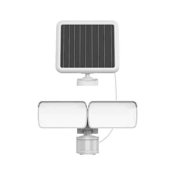 Pinegreen Lighting 2-Head 12.5-Watt Motion Activated 1500 Lumen White Solar Outdoor Area Light